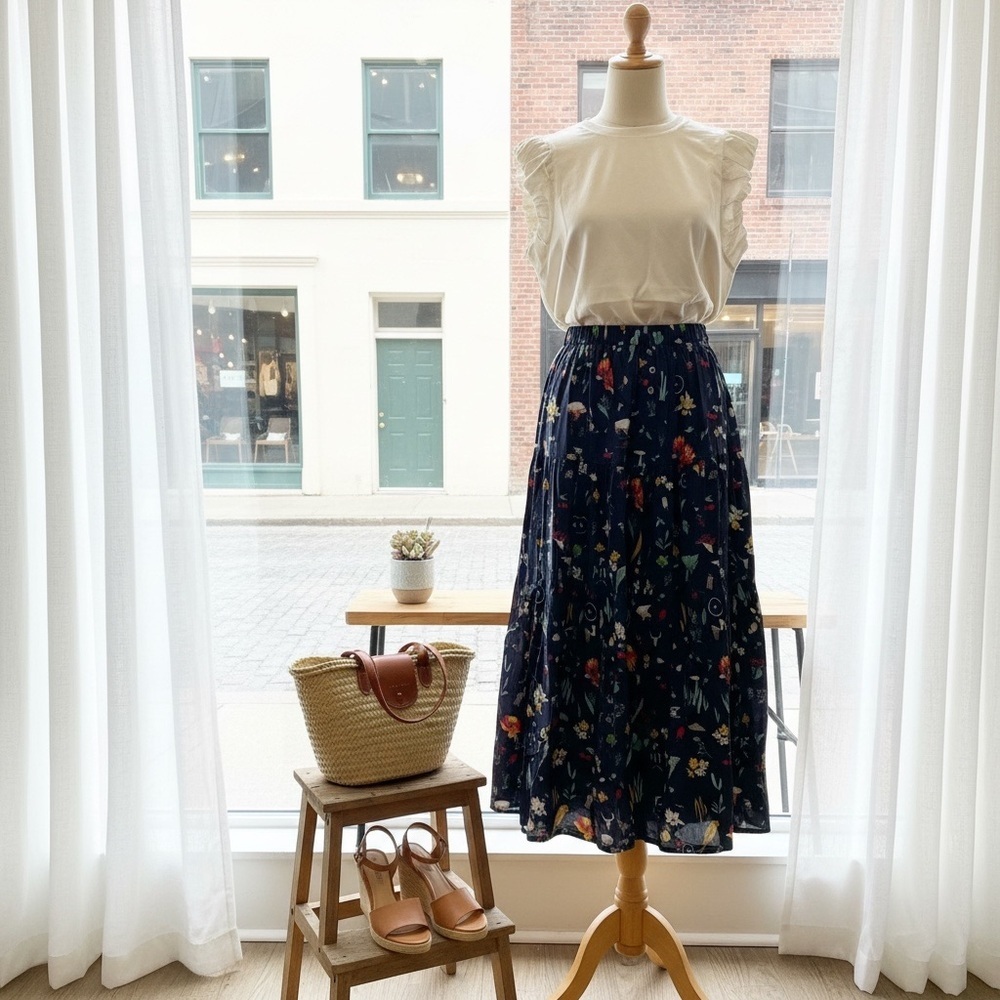 Floral Print Women's Skirt - Picture 3 of 5